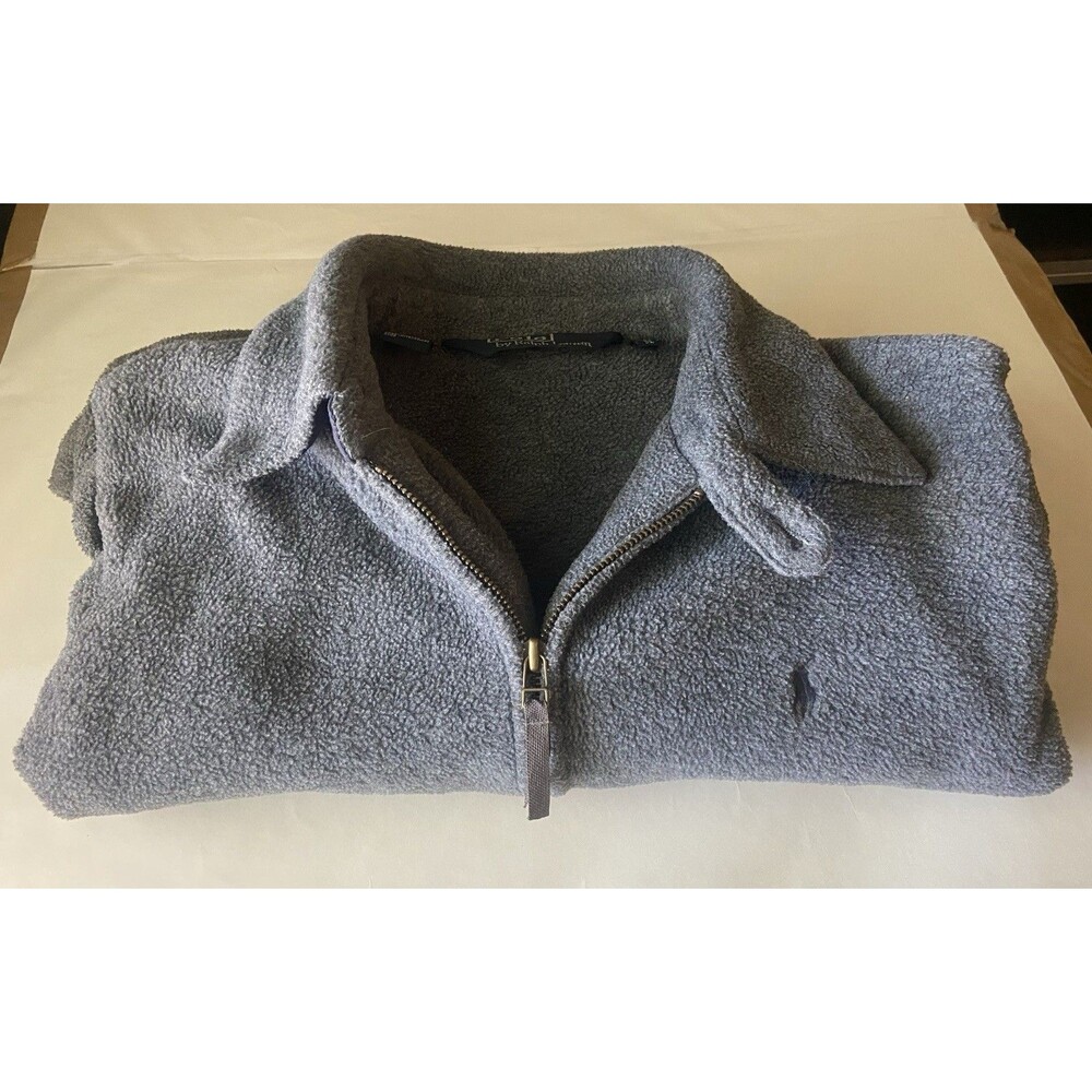 Vintage 90s Polo By Ralph Lauren Mens Gray Fleece Polartec Jacket XXL